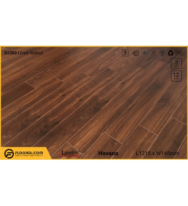 Sàn gỗ Lamton D2300 Dark Walnut - 12mm - AC3