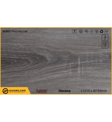 Sàn gỗ Lamton D2302 Plus Grey Oak - 12mm - AC3